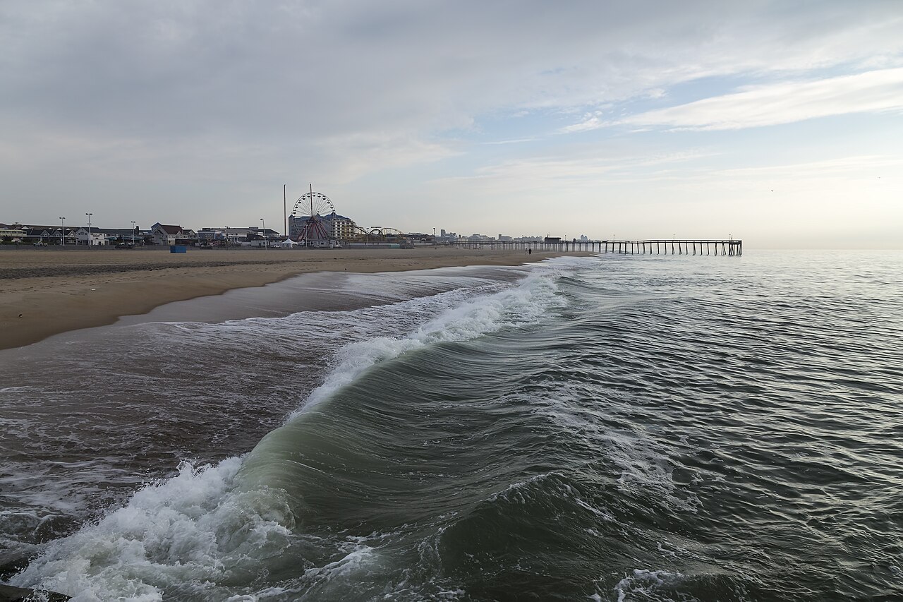 Iconic Ocean City, Maryland Boardwalk and Pier at Sunset